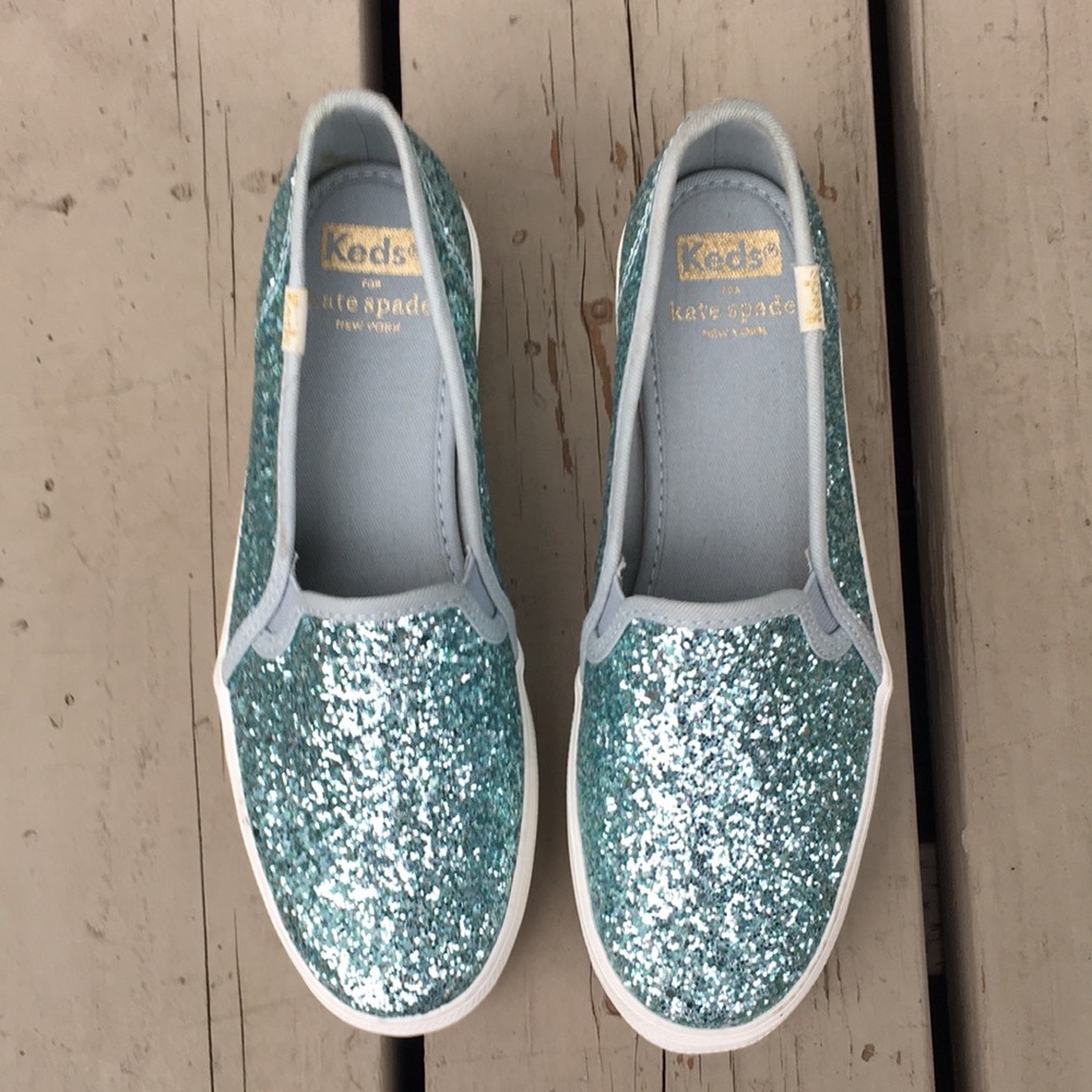 Kate spade glitter slip on Keds collaboration